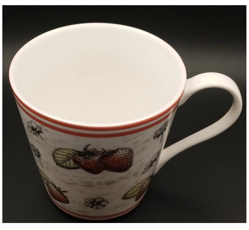 Queens Fine Bone China Vintage Country Garden Strawberry Teacup