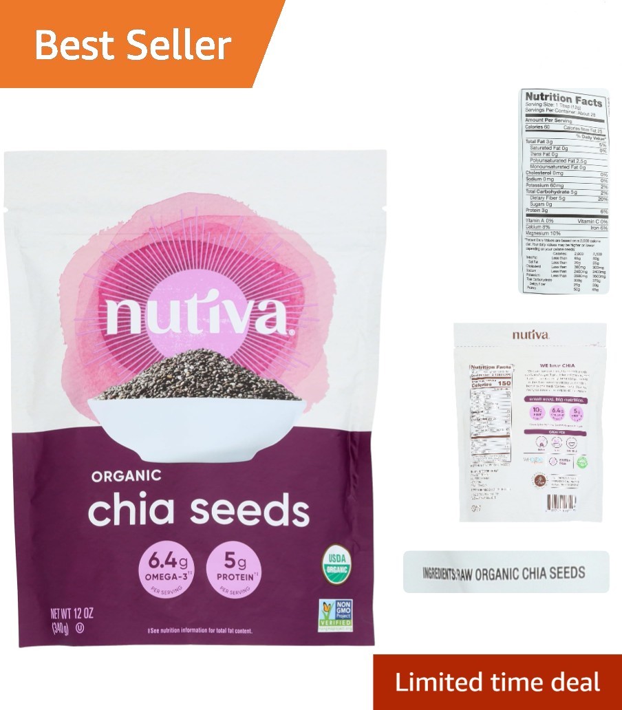 Nutiva Organic Black Chia Seeds – 12 Oz Pack of Antioxidant-Rich Superfood