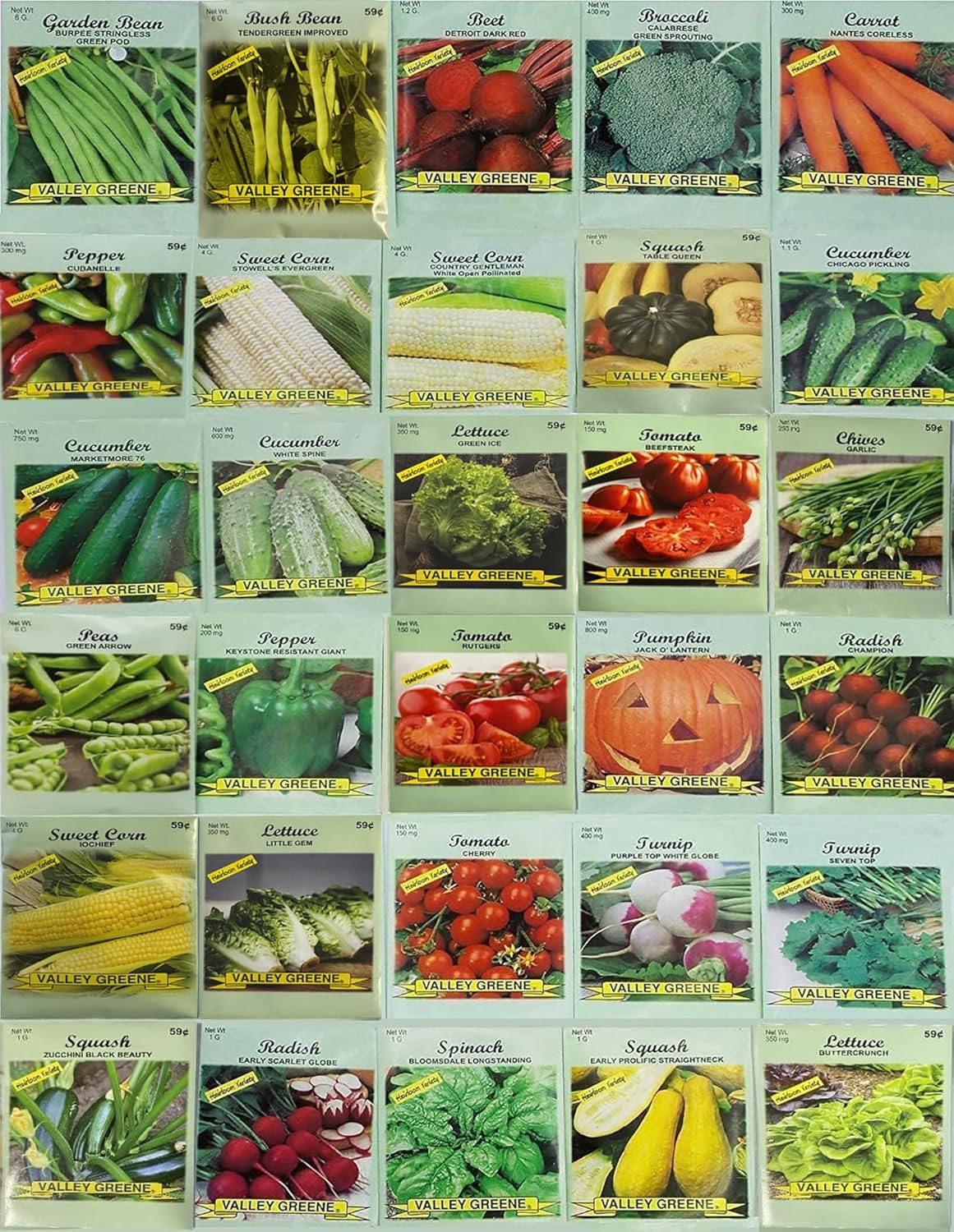 30 Packs of Deluxe Heirloom Vegetable Garden Non-Gmo(Guaranteed 30 Different V