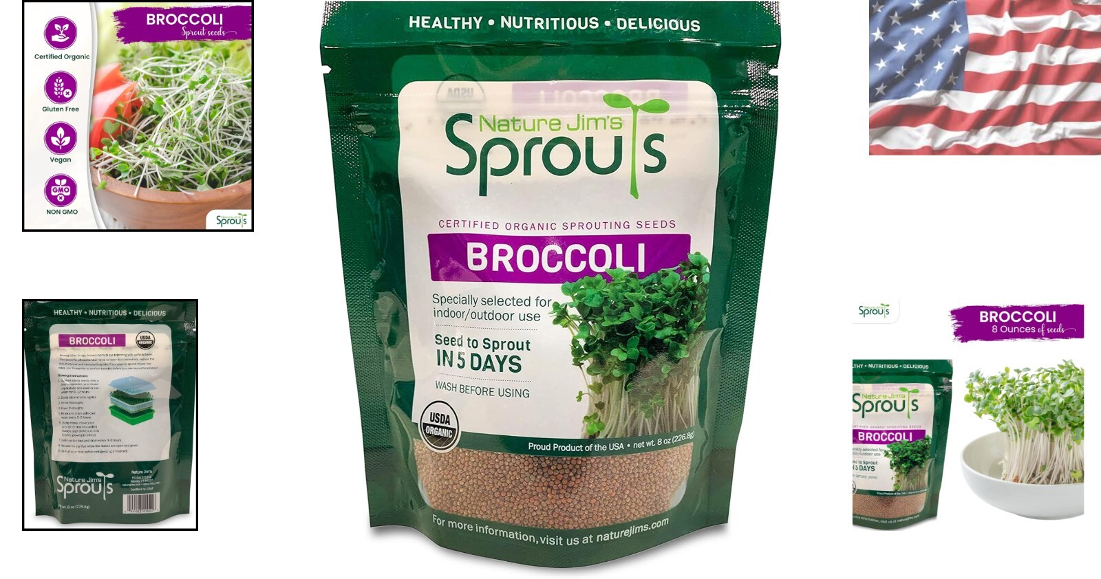 8oz Organic Broccoli Sprouting Seeds for Indoor/Outdoor Use – Nutrient-Packed