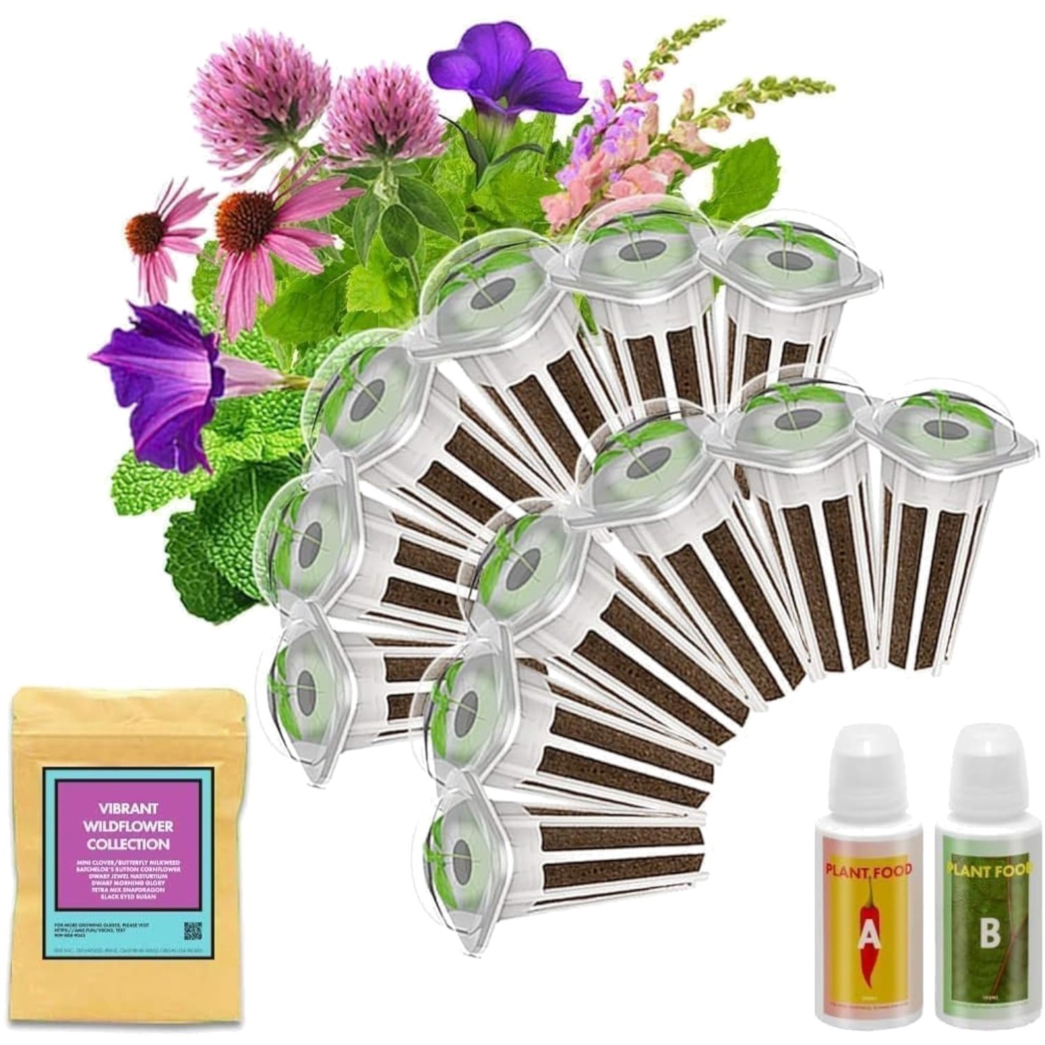 Flower Seed Mix Pack – Clover, Nasturtium, Morning Glory