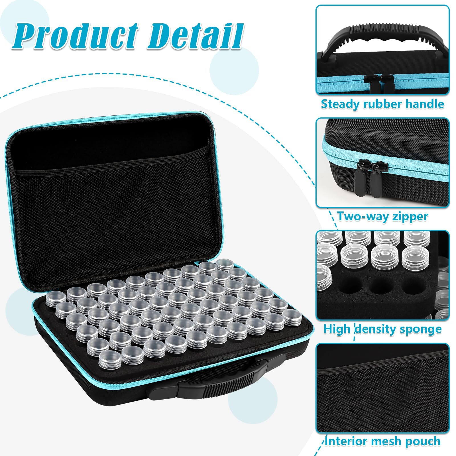 60 Slots Seed Storage Organizer Box with Zipper Bag for Flower Plants Garden