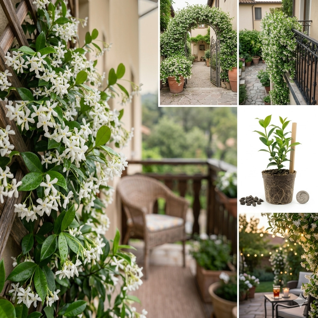 100 Star Jasmine Seeds Climbing Vine Fragrant Flower Cold Hardy Garden Planting