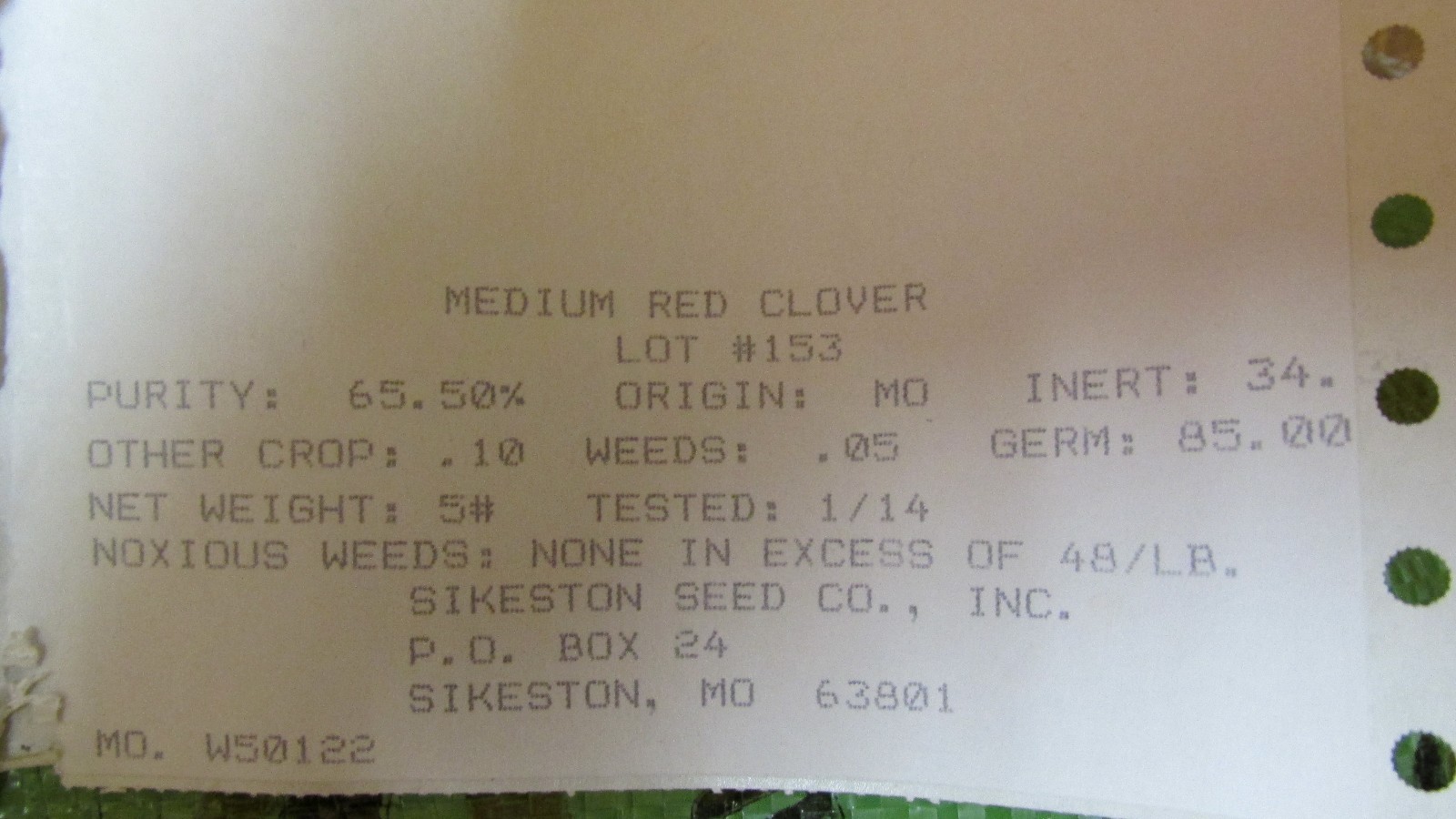 20 LBS RED CLOVER FOOD PLOT SEED FOR DEER, TURKEY, WILDLIFE, COATED SEED