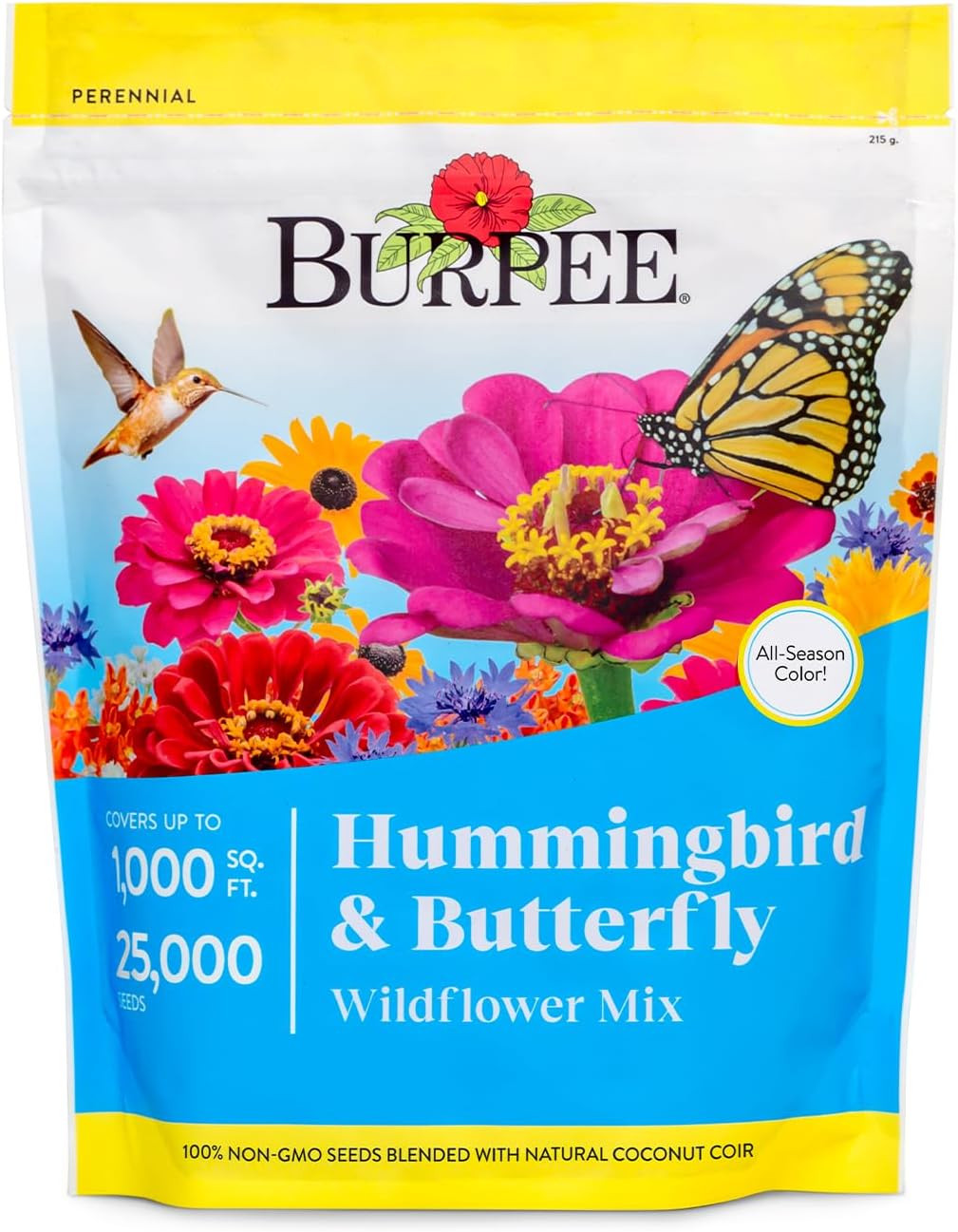 Wildflower Bulk Seeds, 25,000 Count, 1 Bag of 18 Varieties, Non-Gmo