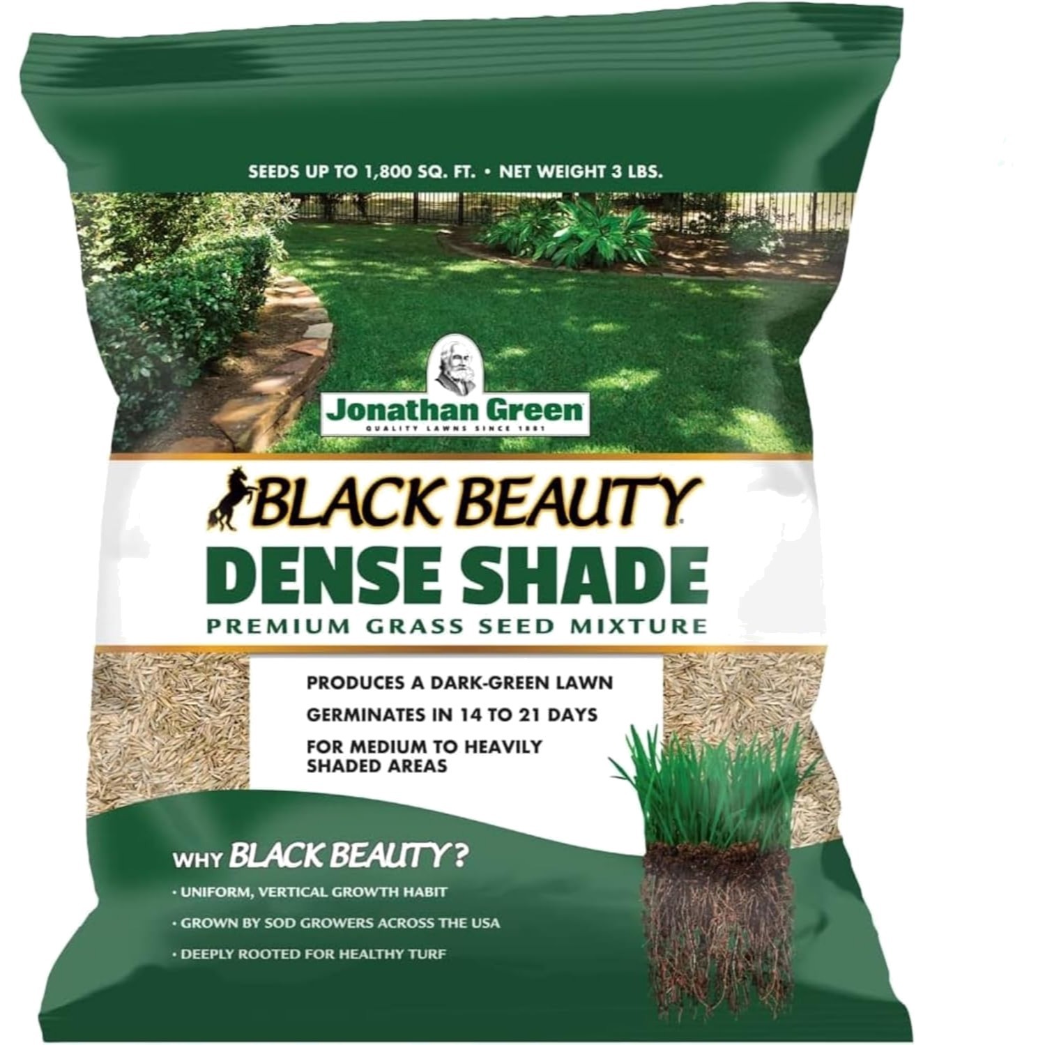 3 lb Jonathan Green Shade Resistant Grass Seed for Lush, Healthy Lawns