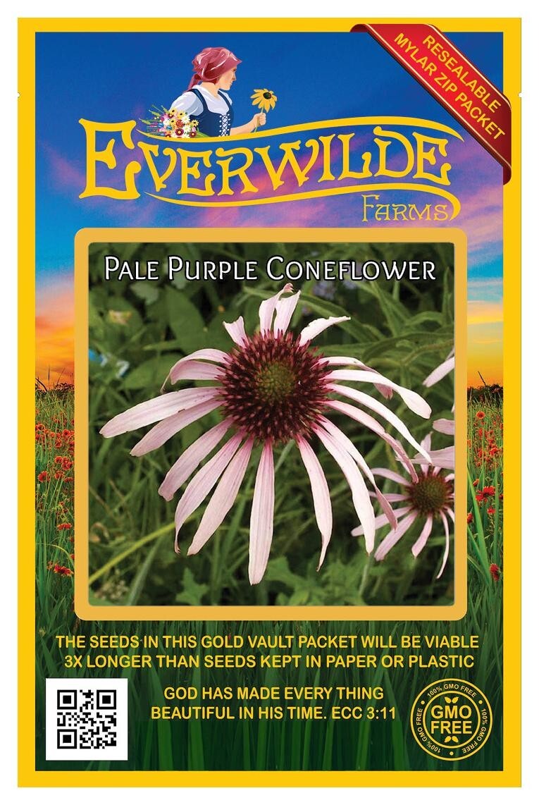 300 Pale Purple Coneflower Wildflower Seeds – Everwilde Farms Mylar Seed Packet