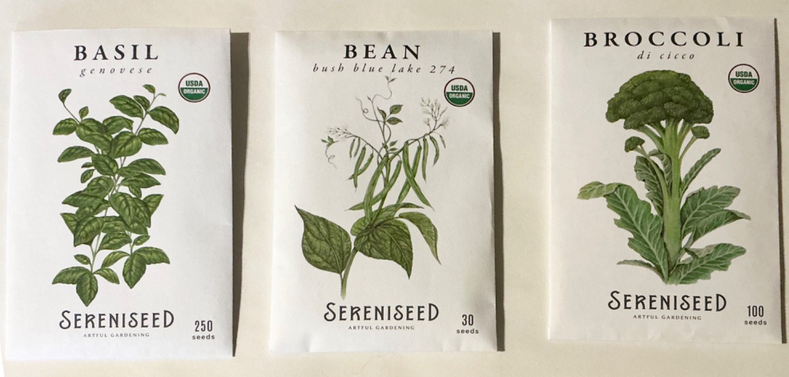 Sereniseed Certified Organic Vegetable Seeds 10-Pack Non GMO Open Pollinated