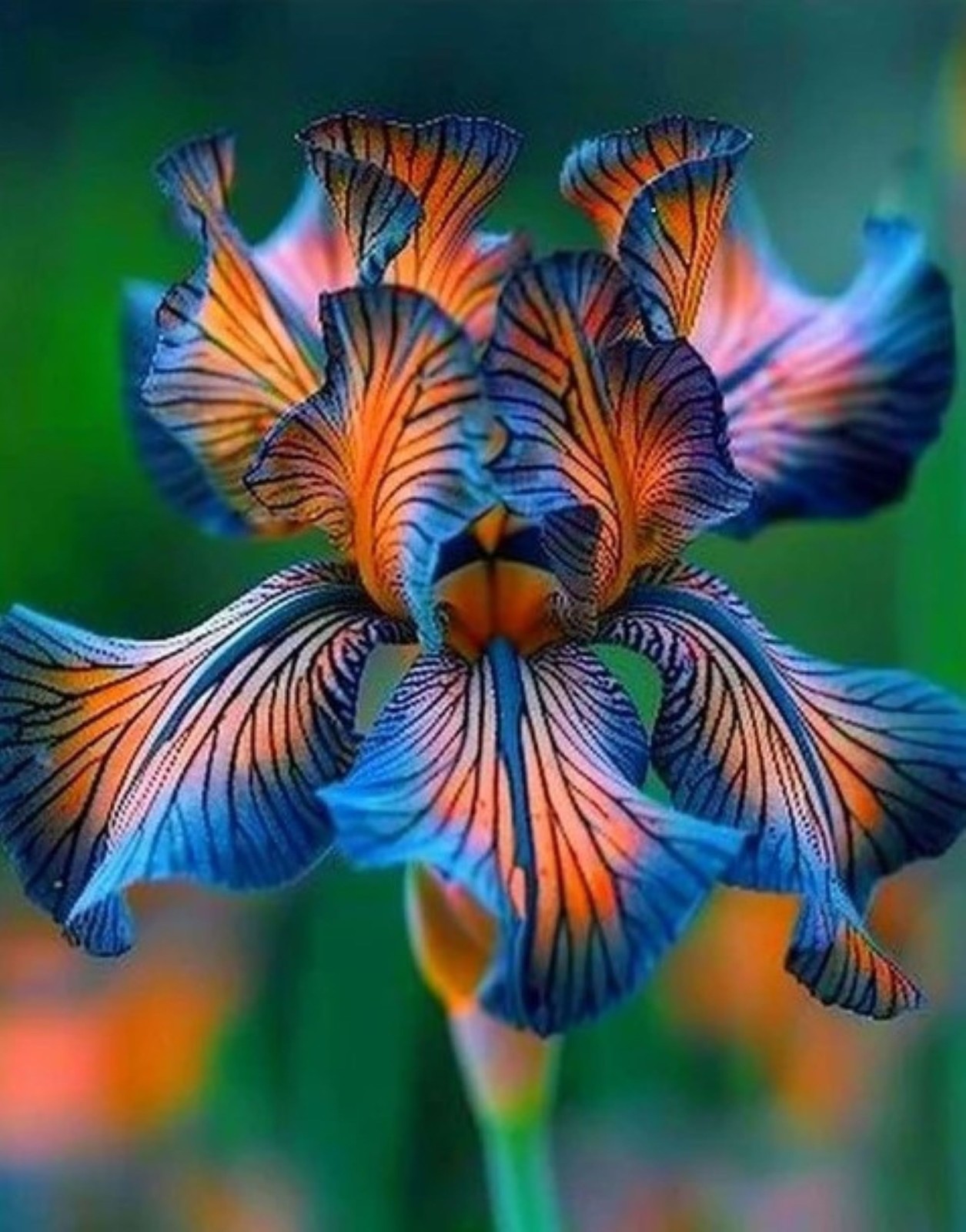 100 Iris Seeds Blue + Orange Flower Plant (much less money than bulbs)