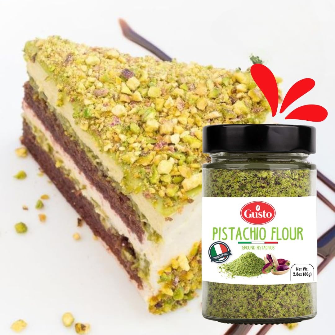 GUSTO ETNA Pistachio Flour, 80 g, Sicilian Fine Chopped 2.8 Ounce (Pack of 1)