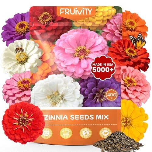 Zinnia Seeds Bulk 5,000 plus Outdoor Flower for Planting Giant Zinnia Seeds for
