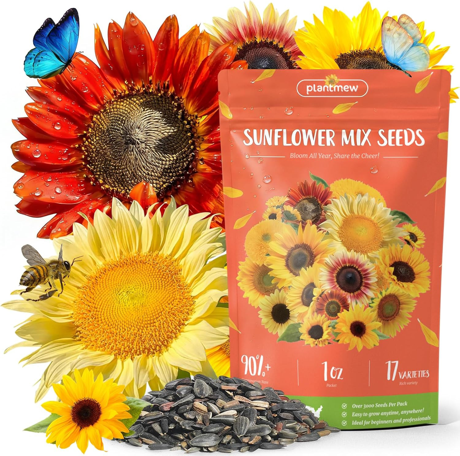 Sunflower Seeds for Planting | Giant Mammoth Sunflower Bulk Packet 3000+ Heirloo