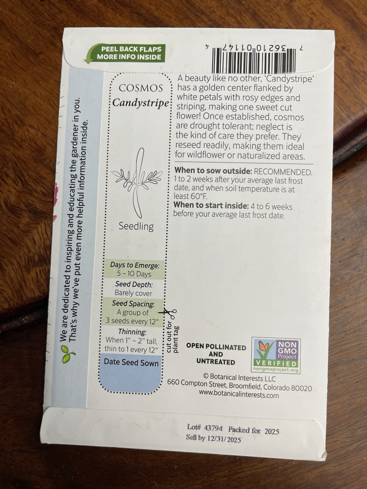 Botanical Interests Morning Glory & Cosmos Flower Seeds Attracts Bees Butterfly