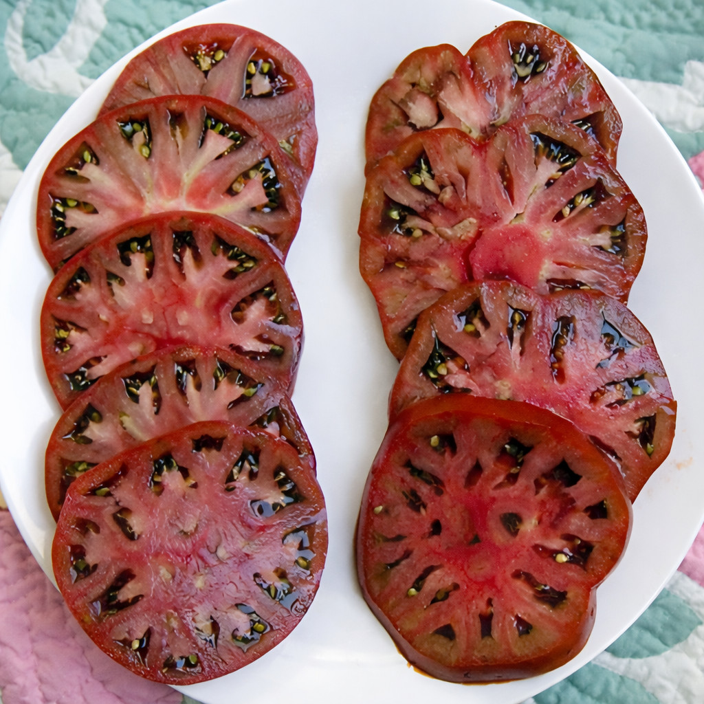 100 Heirloom Vintage Wine Tomato Seeds Large 1LB Chocolate&Red Striped Beefsteak