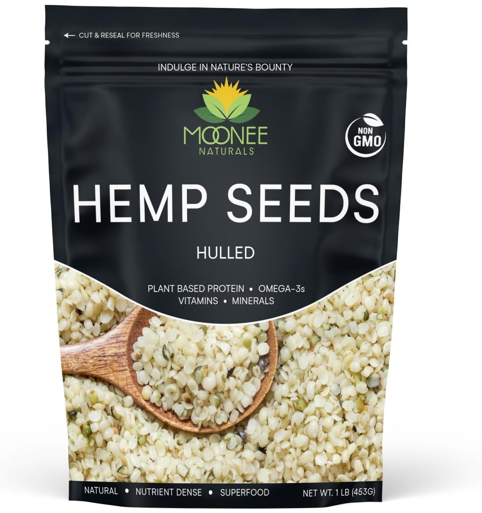Moonee Naturals – Hemp Seeds (16 Ounce / 1 LB) – Non-GMO 1 Pound (Pack of 1)