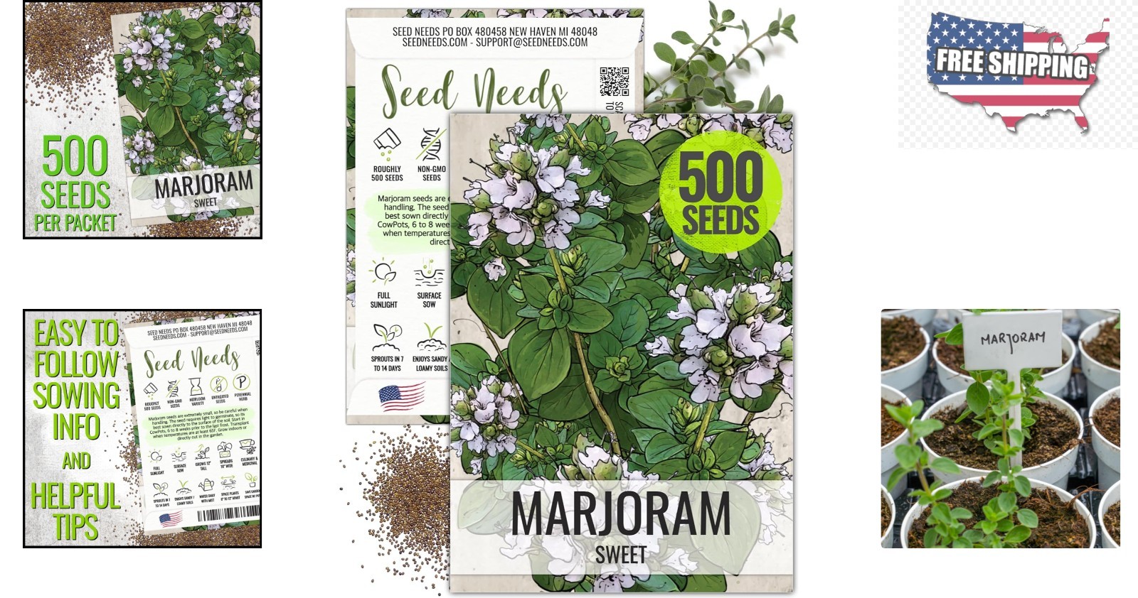500 Count Non-GMO Sweet Marjoram Seeds – Culinary & Medicinal Herb for Planting