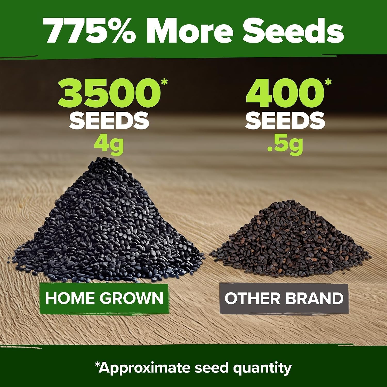 HOME GROWN Genovese Basil Seeds 2 Pack – 3500 Non GMO Heirloom Basil Seeds for P