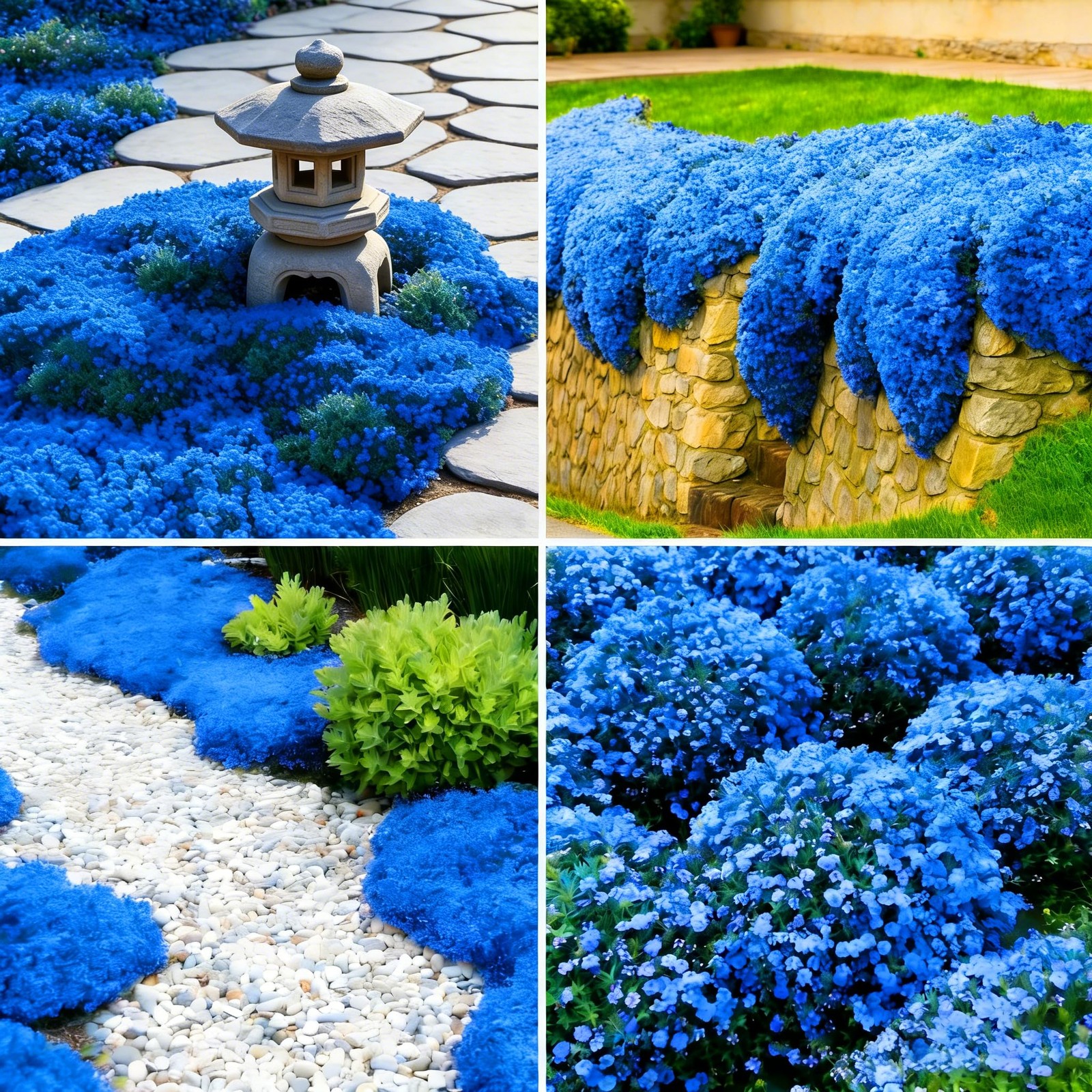 Blue Creeping Thyme Ground Cover Flower Seeds for Planting, 20000+pcs Perenni…