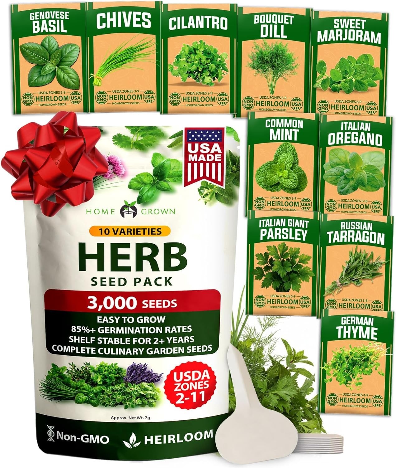 Practical Herb Gardening Kit with 10 Seed Varieties, Ideal Gift for Any Occasion