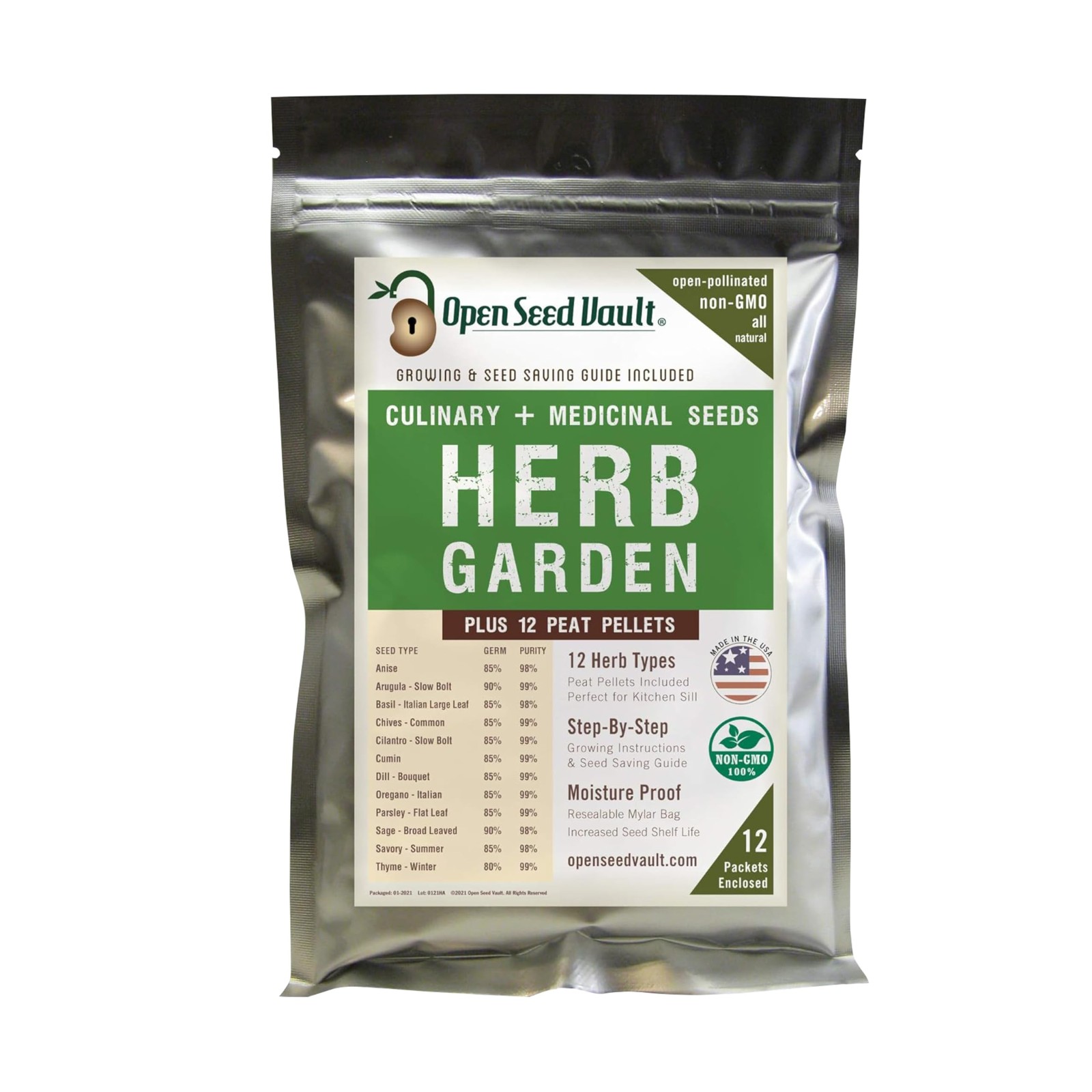 | 4,000 Heirloom Seeds | 12 Variety Pack of Herb Seeds | 2026 Season | Non GM…