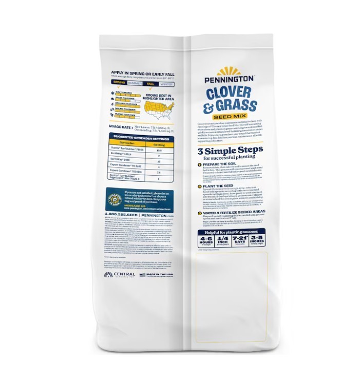[FASH SALE] Pennington Clover Mixture Grass Seed 7 lb Bag Lawn Seed (2 Pack) NEW