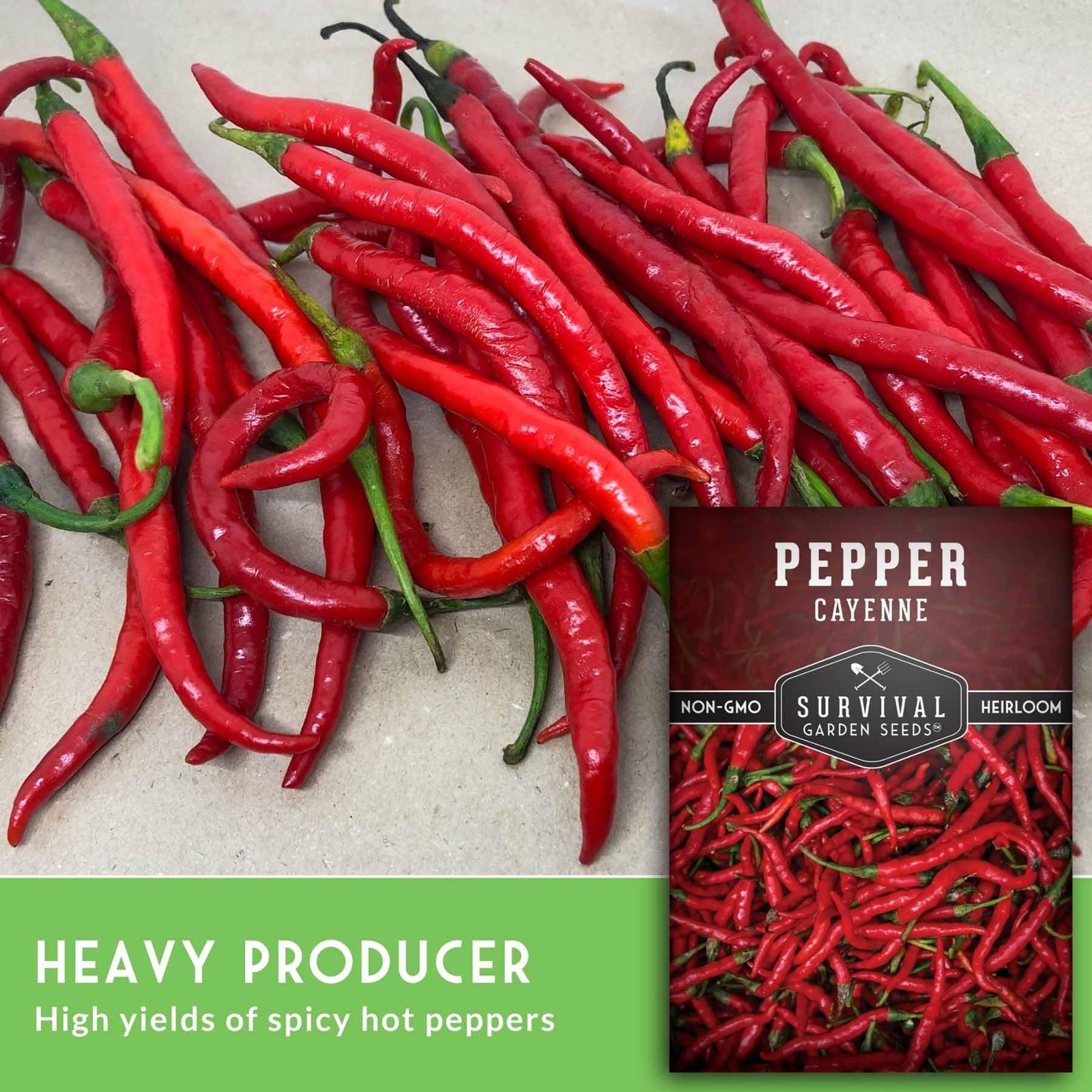 Cayenne Pepper Seeds Heirloom NonGMO Red Heat 3050K Scoville Planting Garden P