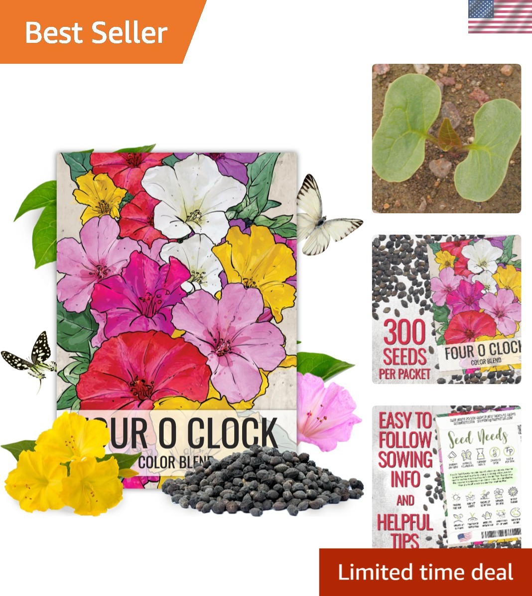 Bulk Four O’ Clock Seeds – Eco-Friendly Heirloom Blooms for Pollinator Gardens