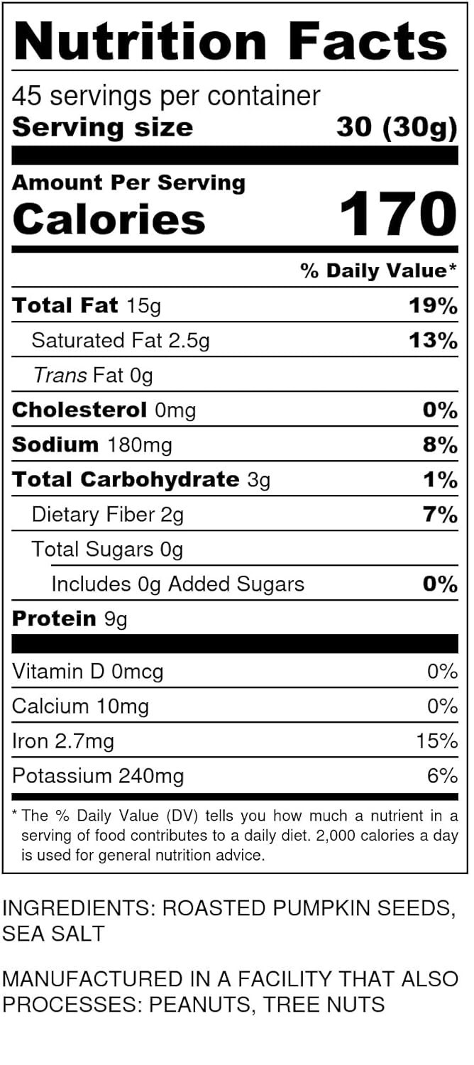 Oven Toasted Pumpkin Seeds 64 oz – Gluten & Peanut Free