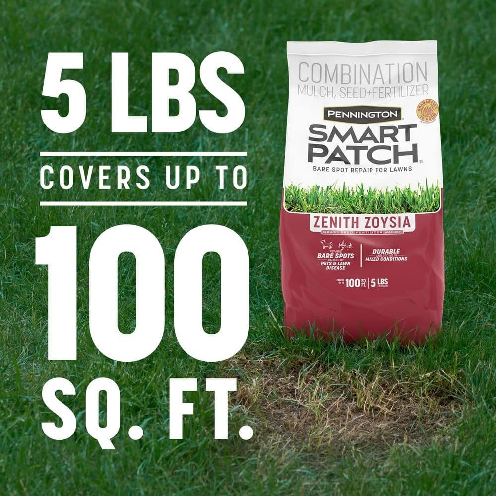 5 Lbs. Smart Patch Zoysia Grass Seed with Mulch, Fertilizer Free Shipping