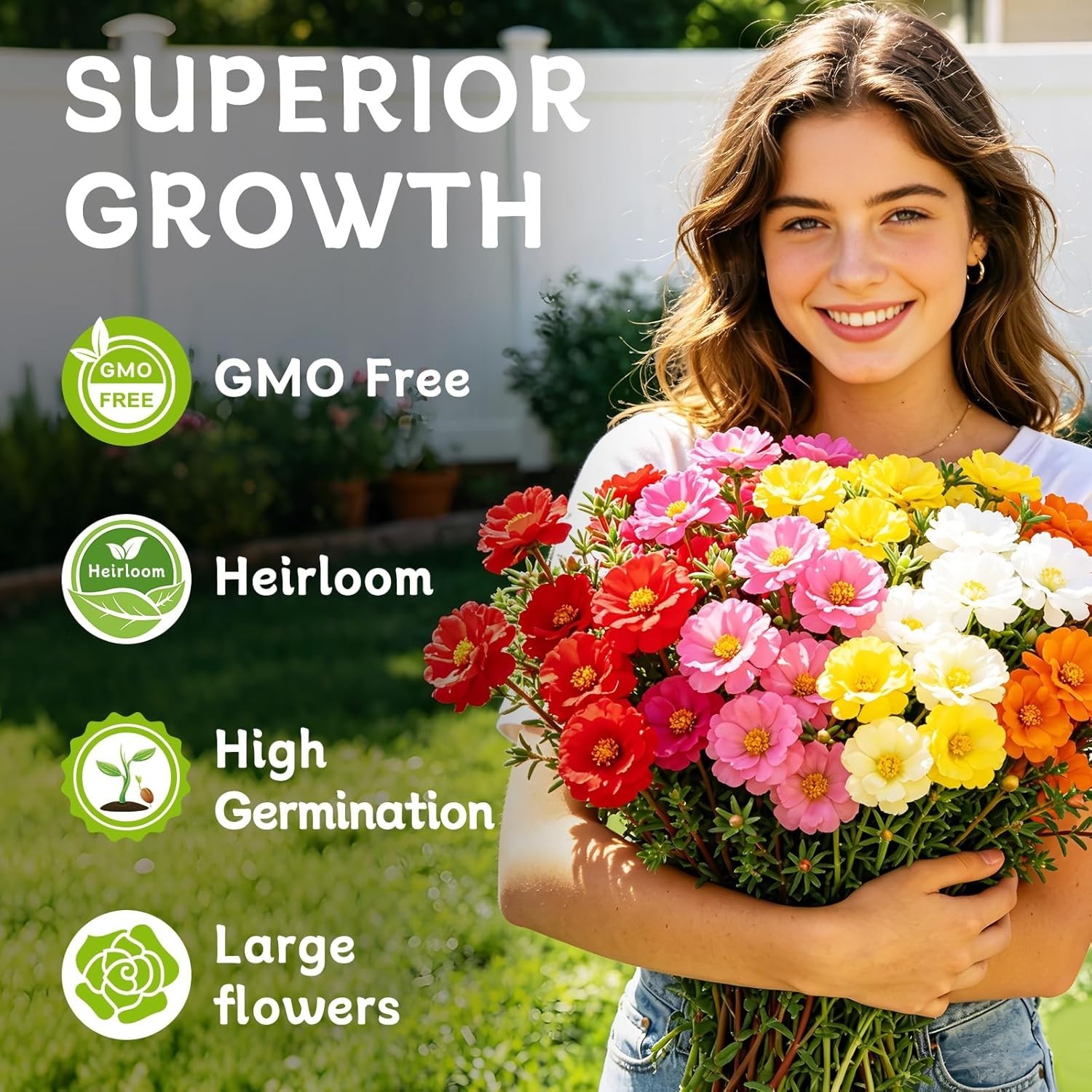 Colorful Moss Rose Flower Seeds – Attracts Pollinators