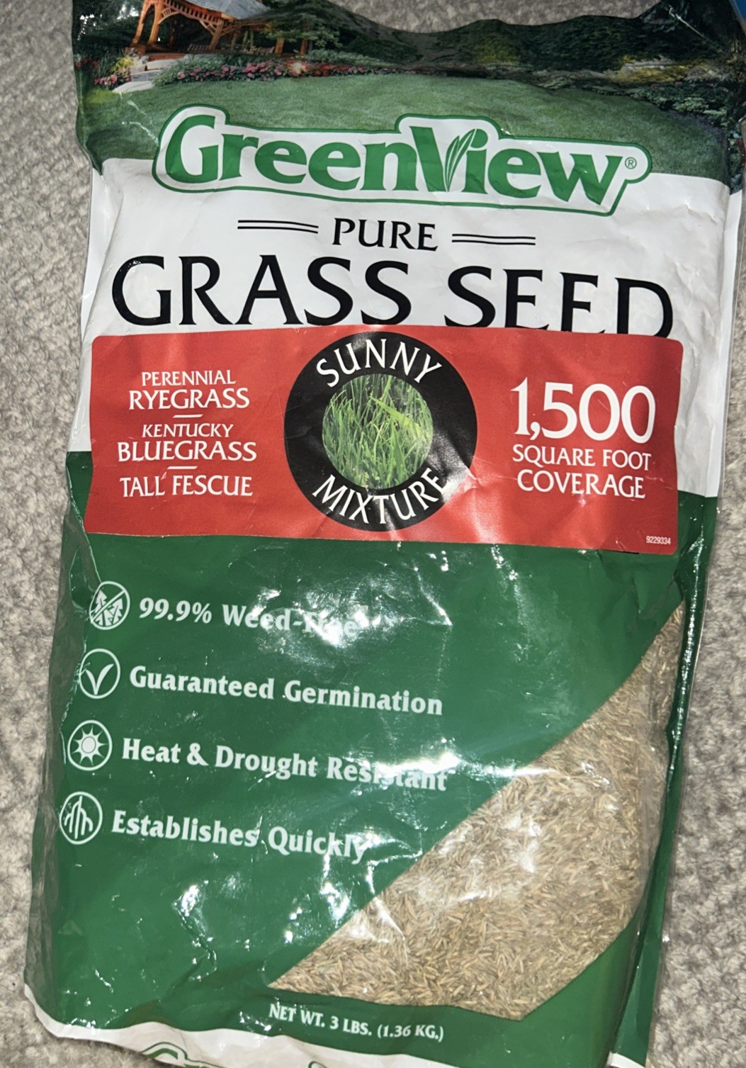 Greenview Pure Grass Seed Sunny Mixture 1,500 Square Foot Coverage 3LB Bag