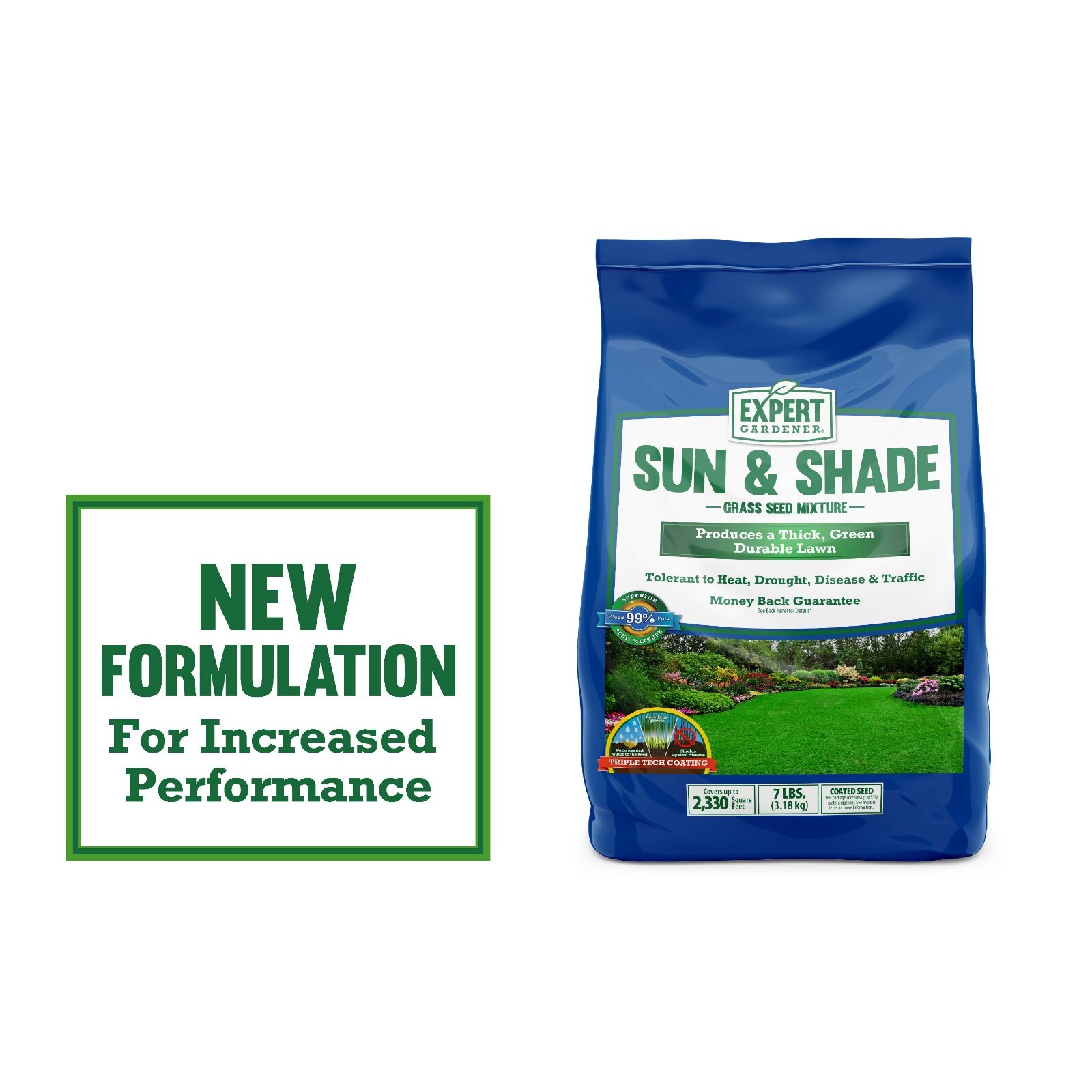 Expert Gardener Sun & Shade Northern Grass Seed Mix for Sun to Partial Shade