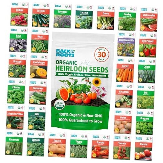 Heirloom Organic, Non-GMO & USA Grown Seeds, 30ct Herb, Heirloom Variety 30pk