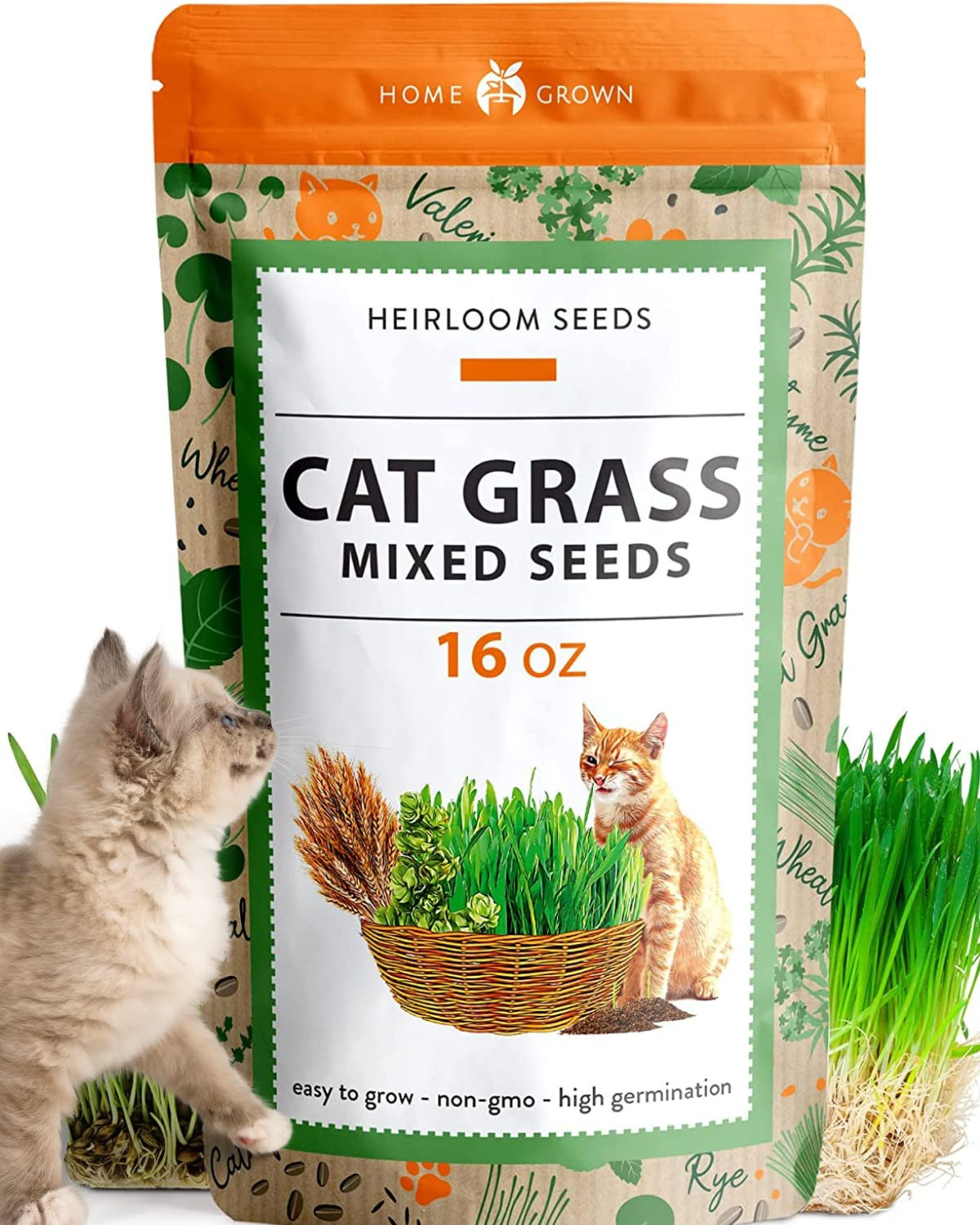 1 Pound Cat Grass Seeds for Indoor Cats & Pets – Ready to Eat in 7 Days – Qui…