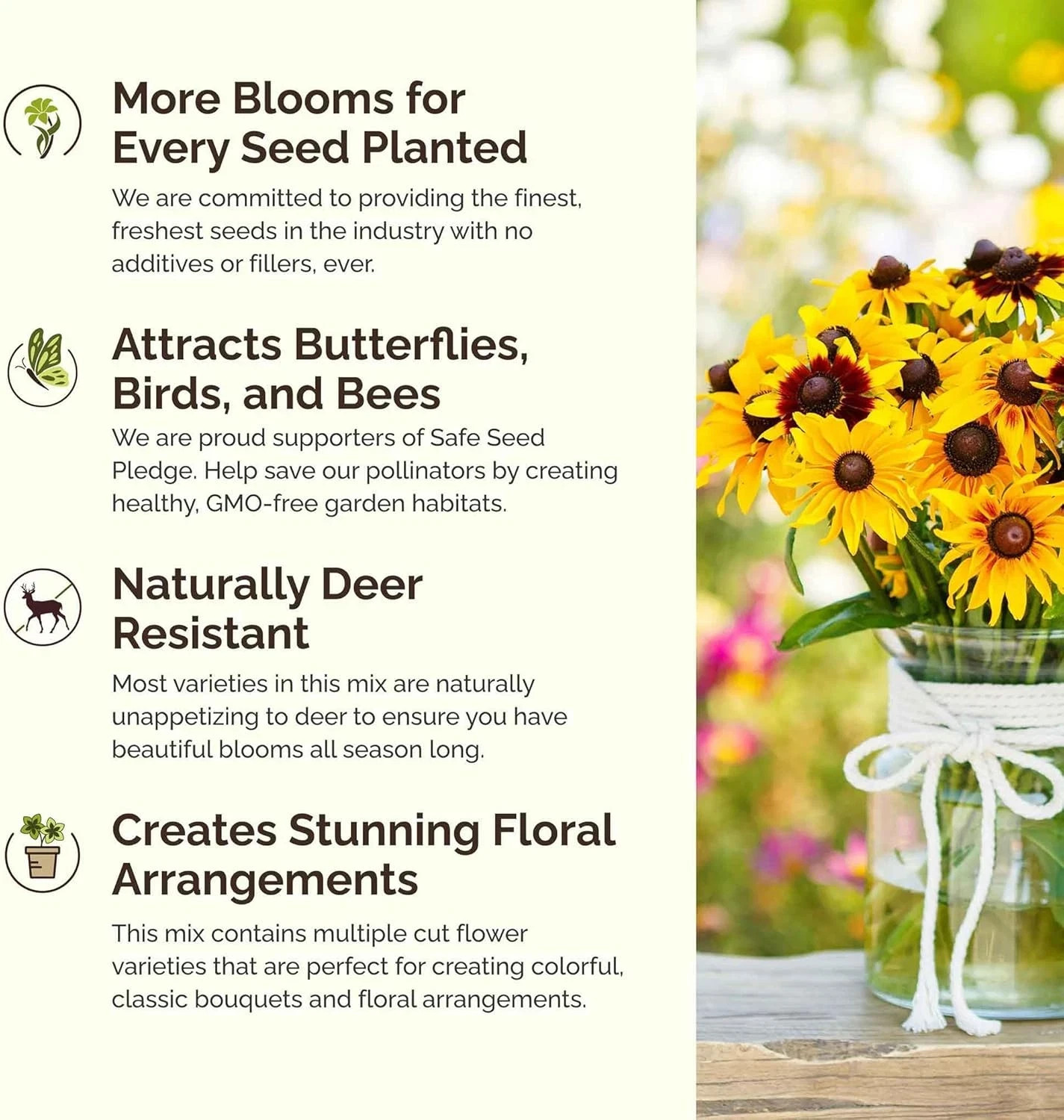 Midwest Wildflower Mixed Seeds for Planting, 1/4 Lb, 120,000+ Seeds with Cornflo