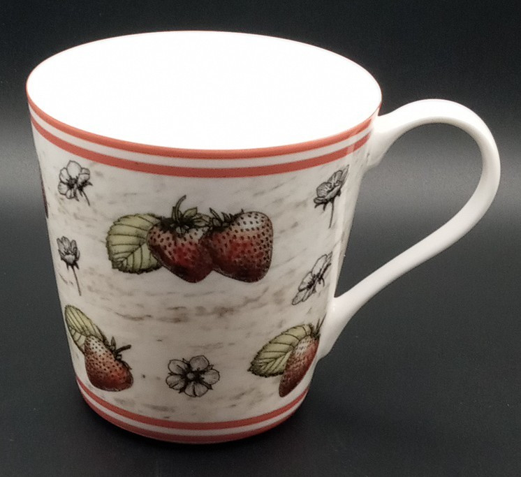 Queens Fine Bone China Vintage Country Garden Strawberry Teacup