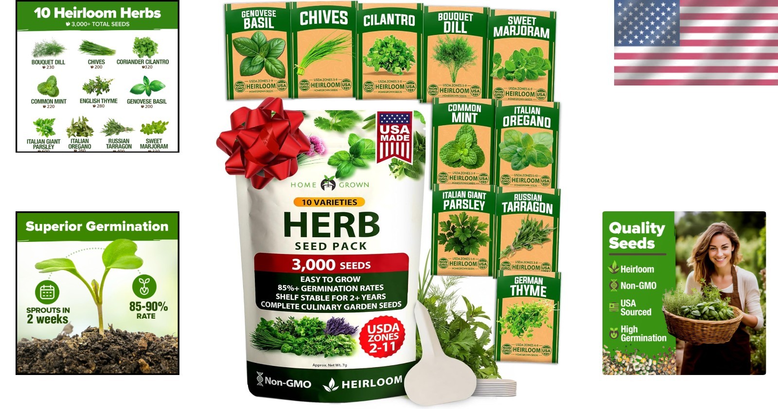 Ultimate Herb Seed Vault: 3000+ Culinary Seeds for Indoor or Outdoor Gardening