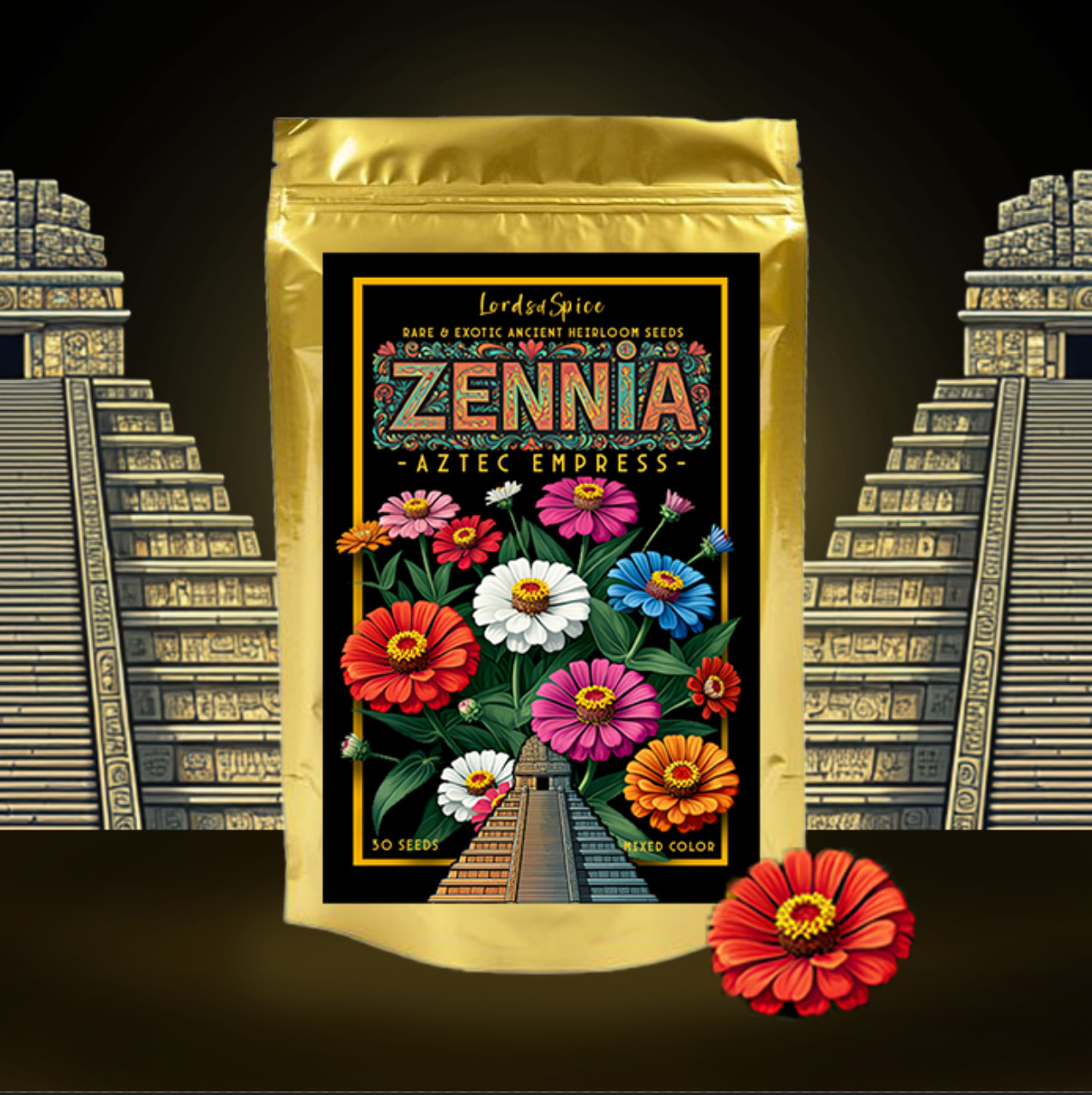 Zinnia Seeds Bulk – Giant Mix – Aztec Empress – Tall Majestic Many Colors – USA