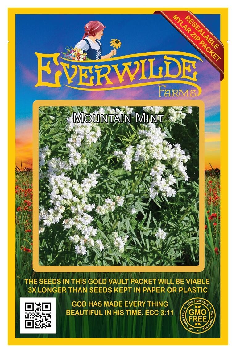 2000 Mountain Mint Wildflower Seeds – Everwilde Farms Mylar Seed Packet