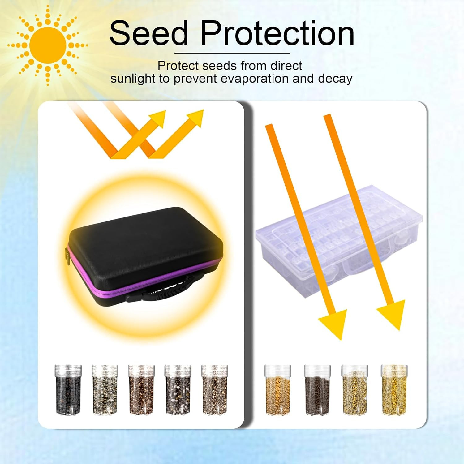 60 Slots Seed Storage Organizer with 10 Envelopes, Garden Seed Packet Container