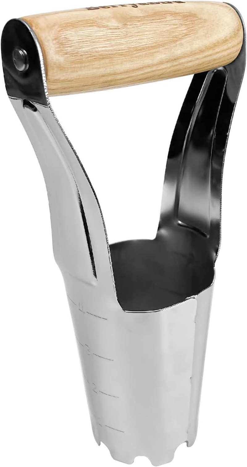 Garden Bulb Planter with 4 Inches Depth Mark, Stainless Steel Gardening Bulb Tra