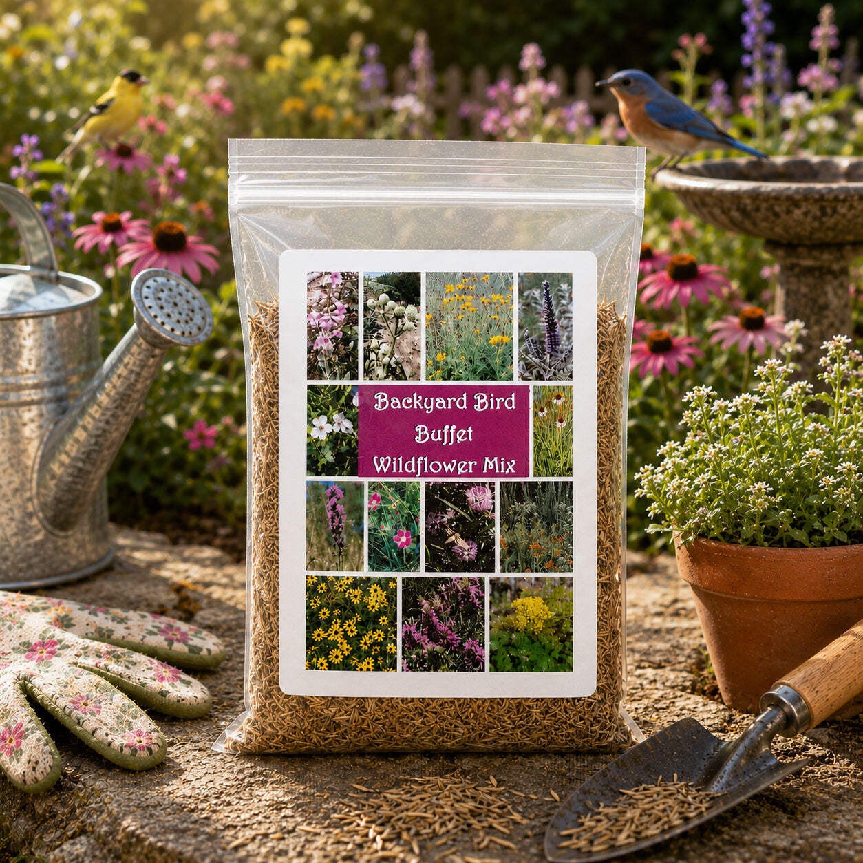Backyard Bird Wildflower XL Bundle | Tall & Short Mini Mixes and Backyard Bird B