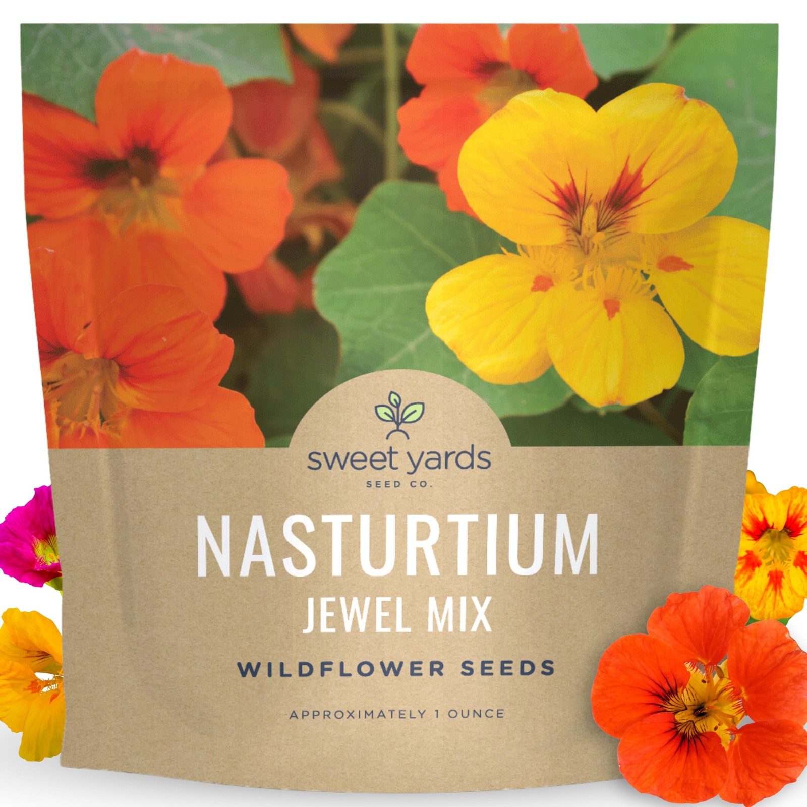 Nasturtium Jewel Mix – Large 1 Ounce Packet – 200 Flower Seeds for Planting -…