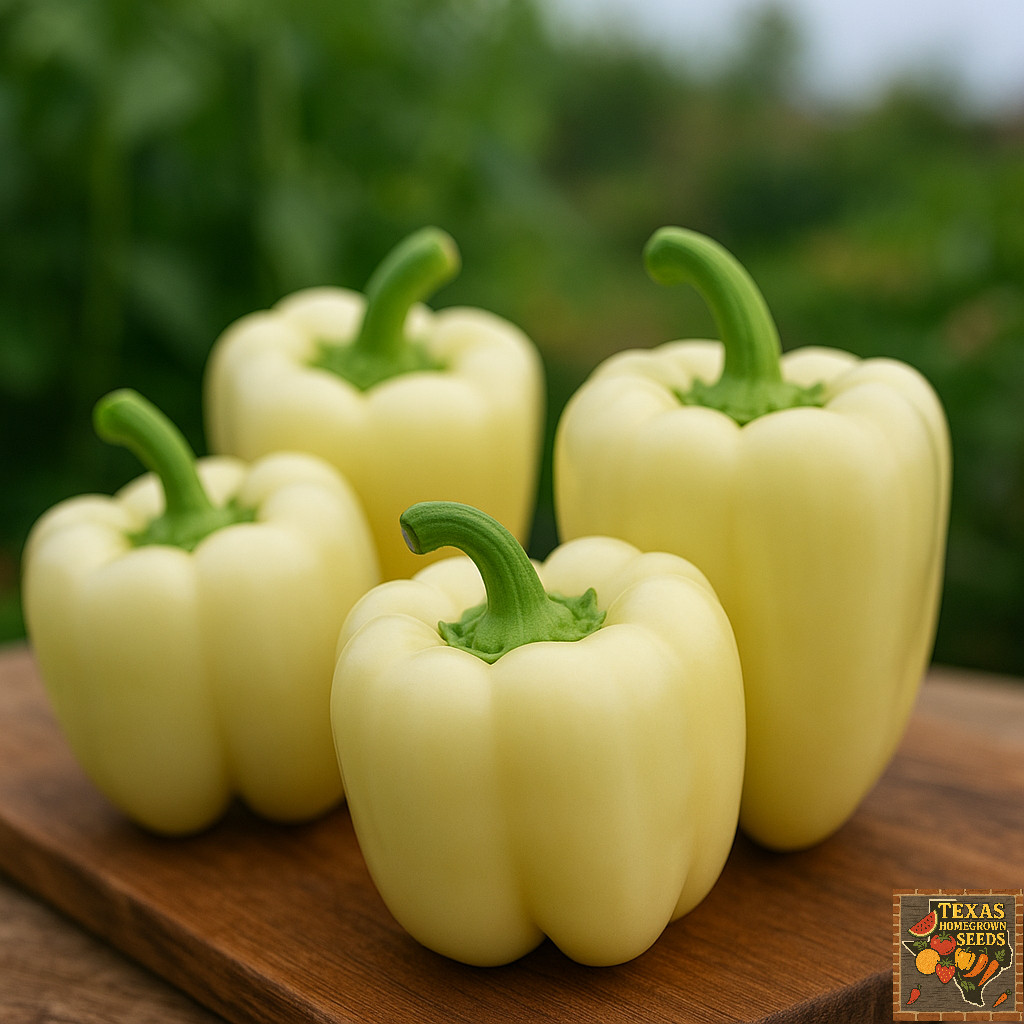 100 Heirloom White Cloud Bell Pepper Seeds – Giant Extra Sweet White Bell Pepper