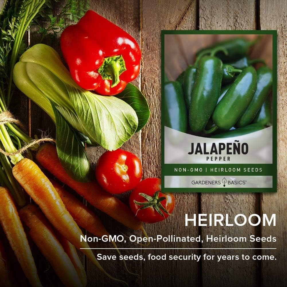 Jalapeno Pepper Seeds | Heirloom, Non-GMO, USA Farmed for Spicy Gardens