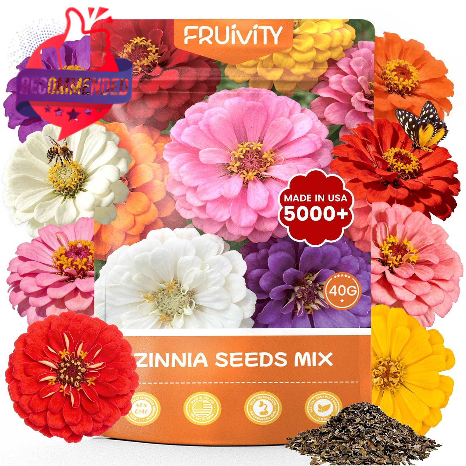 Zinnia Seeds Mixed Color 2026 Planting – Bulk Multi‑Color Flower Pack
