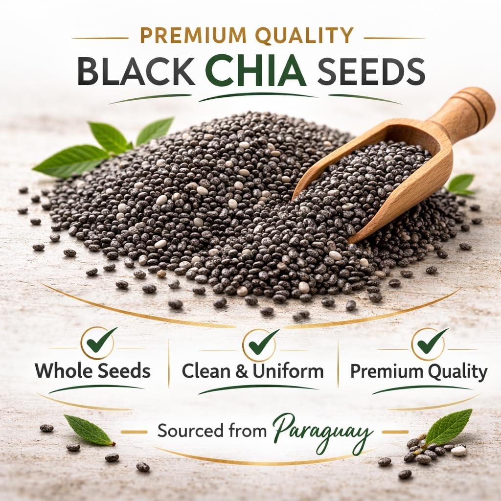 Black Chia Seeds Bulk 10 Lb Organic Non-GMO Gluten-Free Paraguay