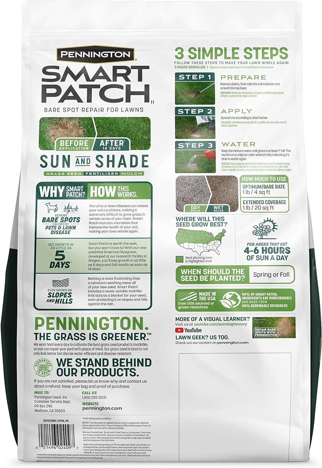 Semilla De Pasto De Centeno Perenne Smart Seed, 10 Lb