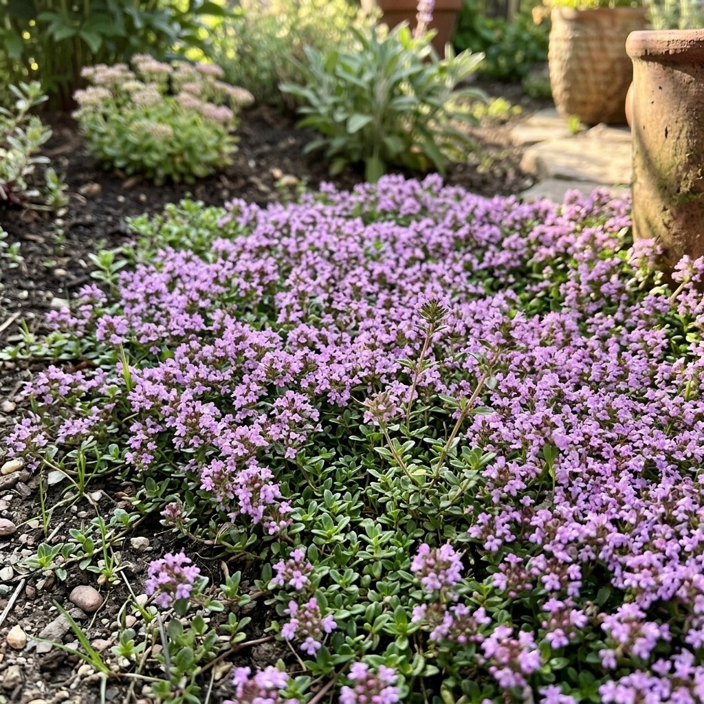 1000 Pcs Creeping Thyme Herb Seeds Low Growing Ground Cover for Lawn Planting