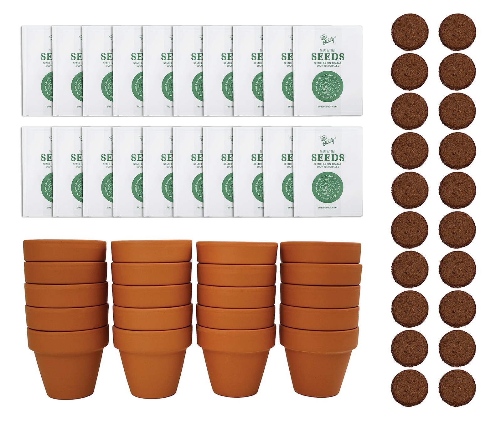 Seeds Terracotta Mini Grow Pots – Herb Flower Plant Starter Kit Assorted 20-P…
